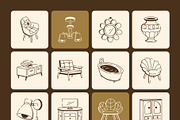 Furniture Doodle Icon Set, an Outline Icon by Vectors Market (Thumbnail 7 of 8)