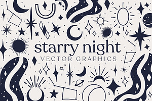 Starry Night Vector Graphics