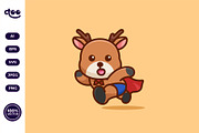 Simple Running Deer Superhero, an Animal Illustration by Satisfactoons (Thumbnail 2 of 3)