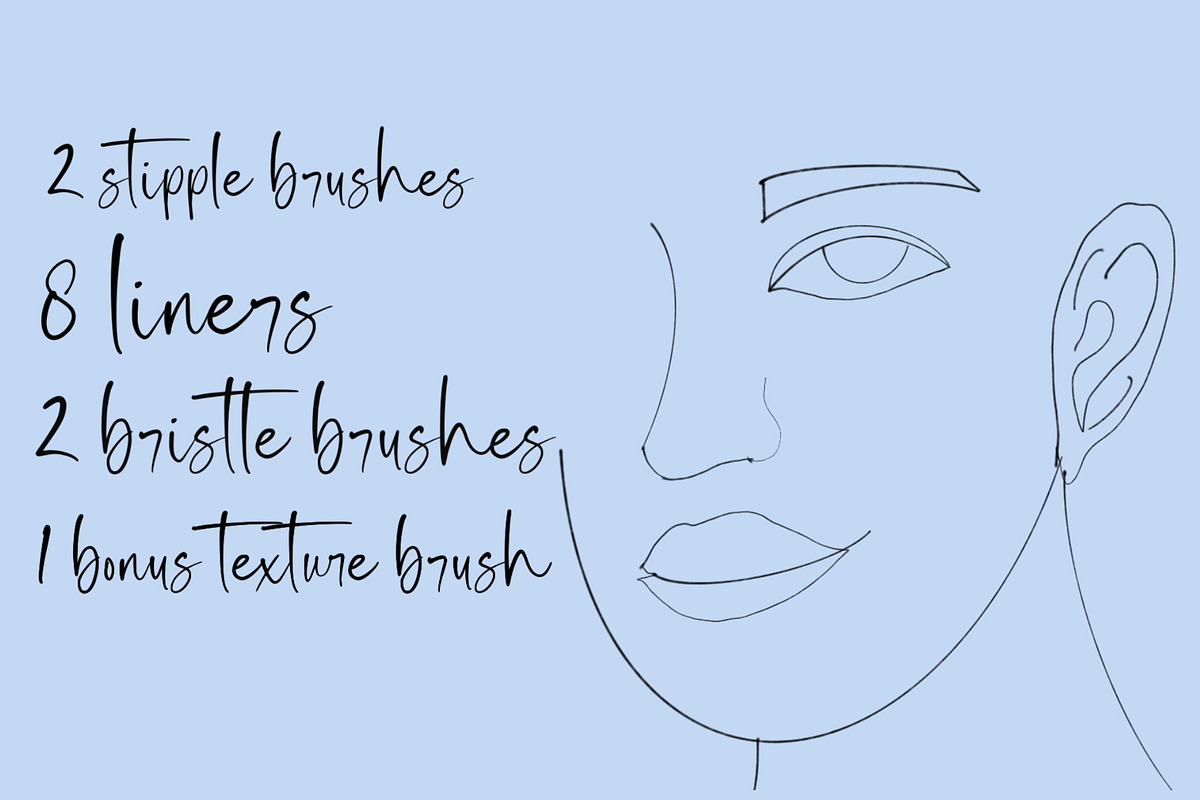 Fineliners For Procreate, a Brush Add-On by KJP Designs (Photo 2 of 7)