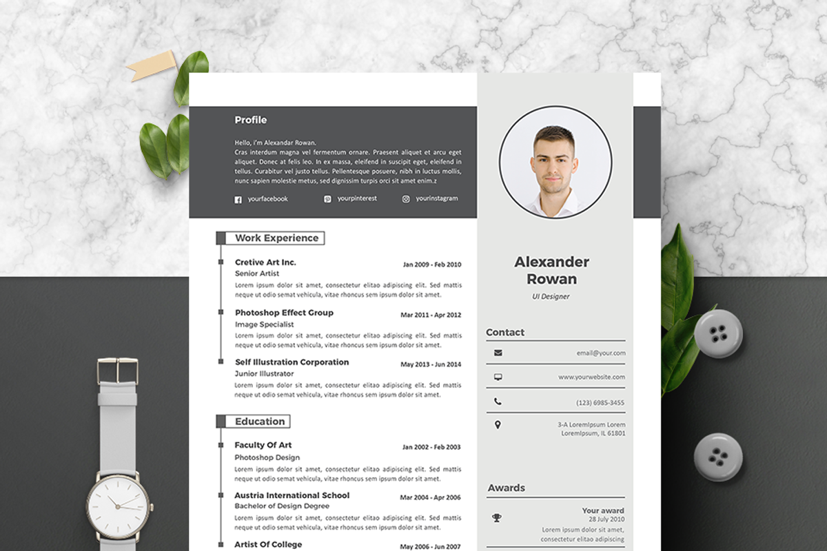 Cover Letter & Resume Template, a Resume Template by Hito Graphic (Photo 2 of 8)