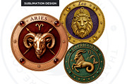 Renaissance Zodiac signs horoscope, a Decorative Illustration by ThatsDesignArt (Thumbnail 5 of 10)