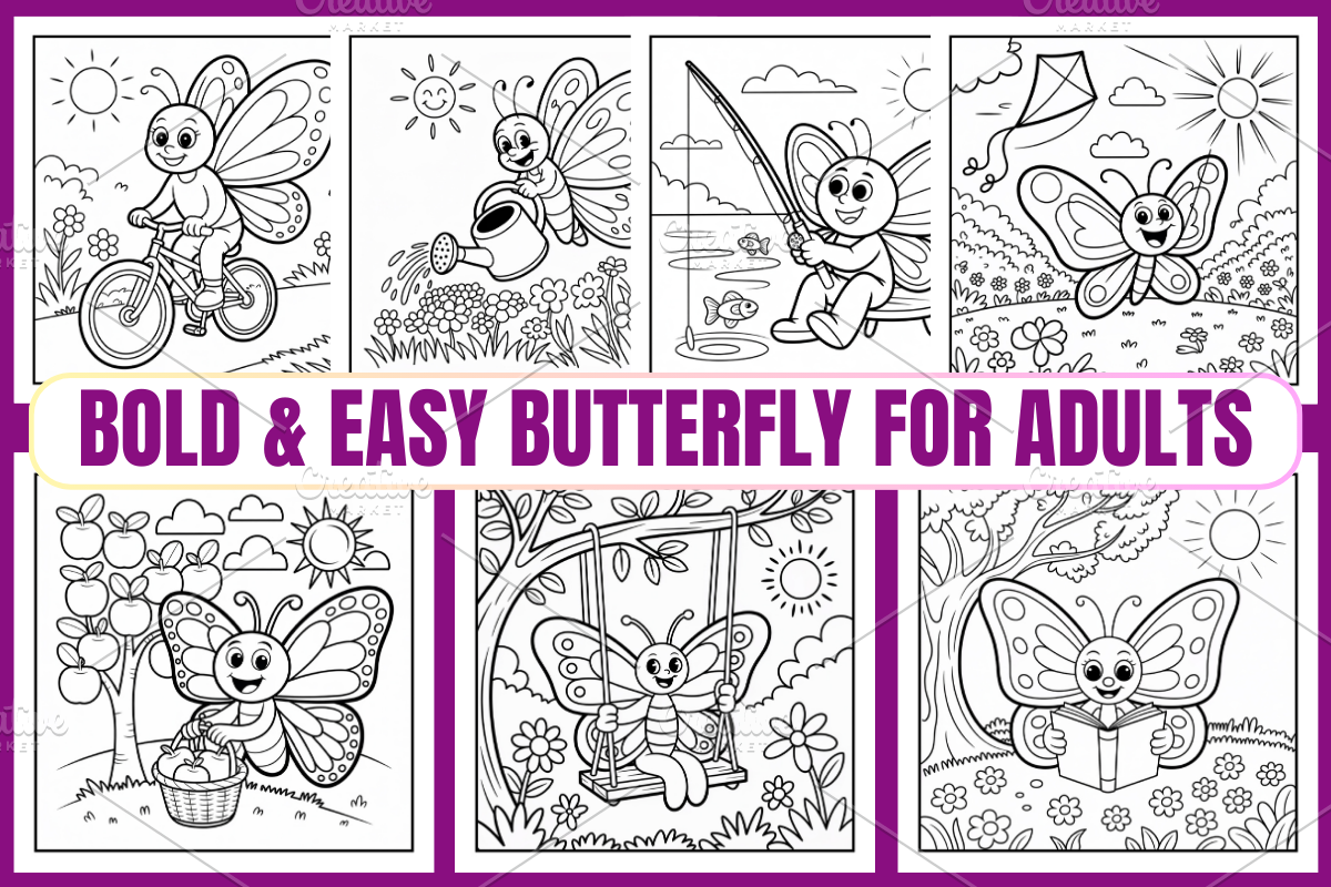 Bold & Easy Butterfly For Adults, an Animal Illustration by Coco Bloom (Photo 1 of 3)