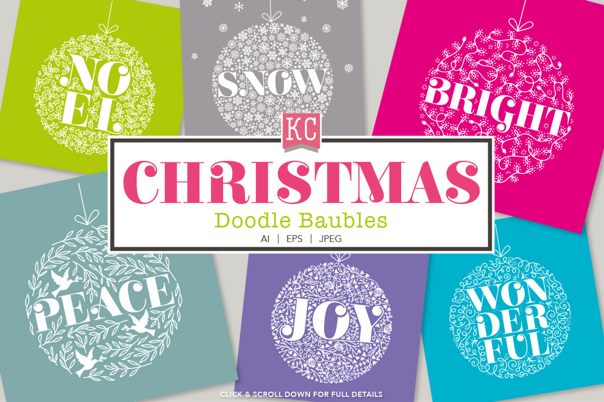 Christmas Doodle Baubles, a Decorative Illustration by Katy Clemmans (Photo 2 of 5)