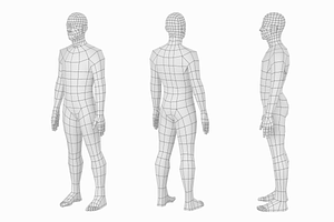 Natural Male Rest Pose 5 Meshes