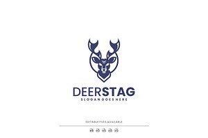 Monoline Deer Stag Logo Design, a Branding & Logo Template by Artnivora.Std
