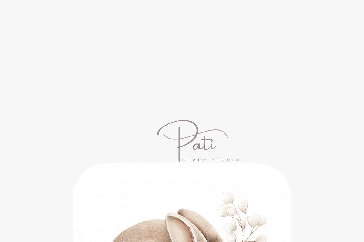 20 Floral Bunny Clipart, an Animal Illustration by Pati Charm Studio (Photo 6 of 8)
