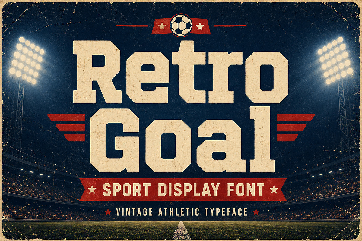 Retro Goal, a Slab Serif Font by Wow Magic (Photo 1 of 5)