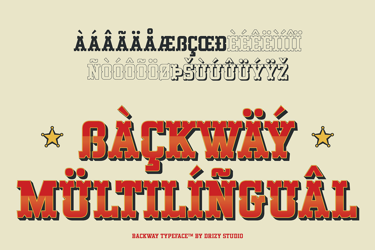 Backway – Extrude Western Slab Font, a Slab Serif Font by Drizy (Photo 6 of 10)