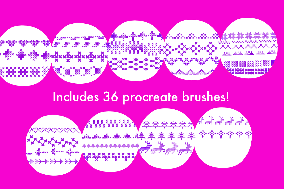 Christmas Cross Stitch Brush, a Brush Add-On by CosmicMedium (Photo 3 of 3)