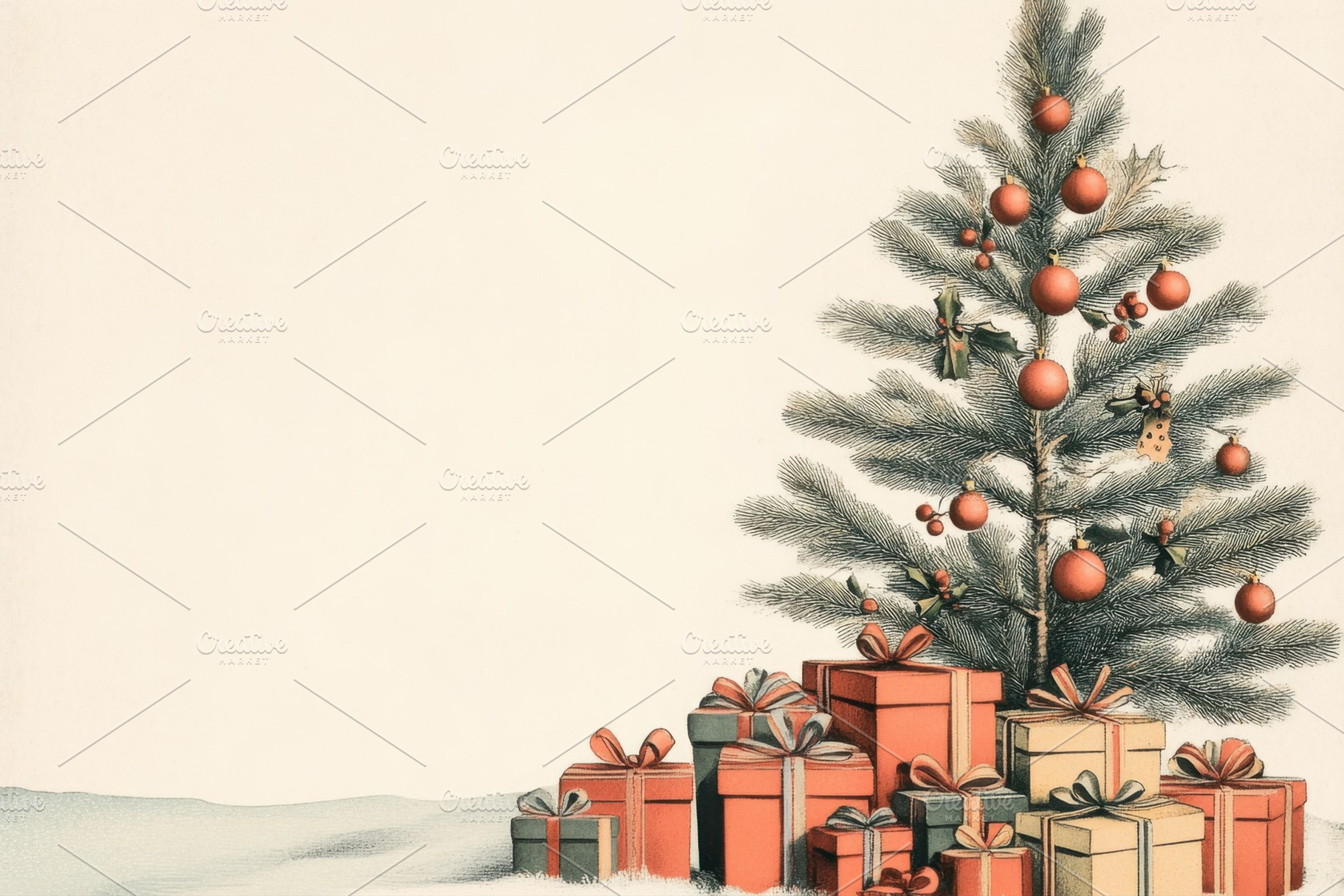 Winter scene: tree  gifts, a Photo by Beautiful things