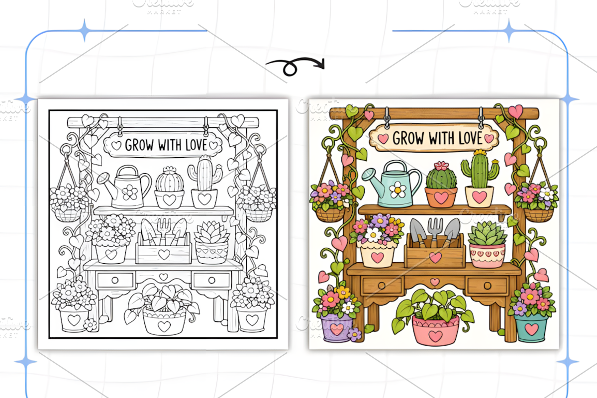 Cozy Places Coloring Book Bold &Easy, a Decorative Illustration by Design Station (Photo 6 of 7)