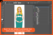 Maternity Pregnant Portrait Creator, a Person Illustration by Lauren Lesley Studio (Thumbnail 3 of 45)