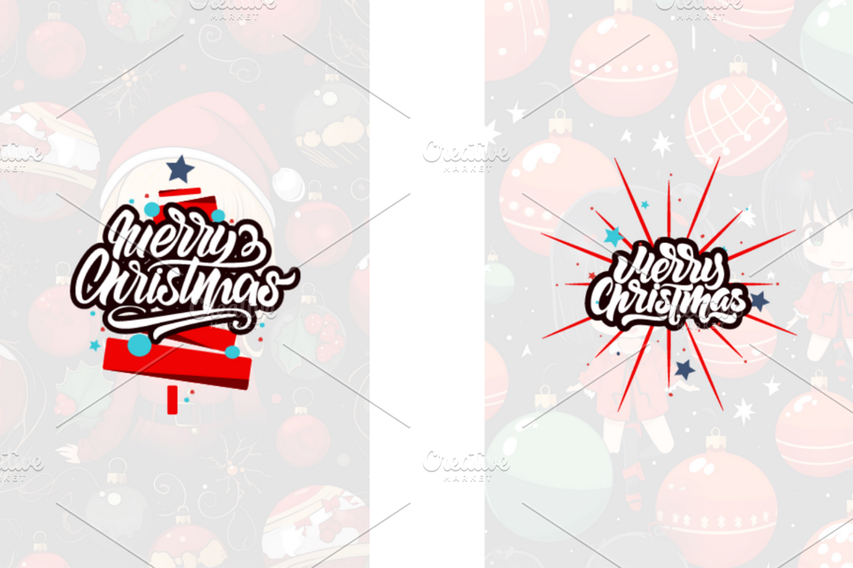 Christmas Card Design Bundle 7 Anime, a Card Template by Jay Major Designs (Photo 9 of 10)