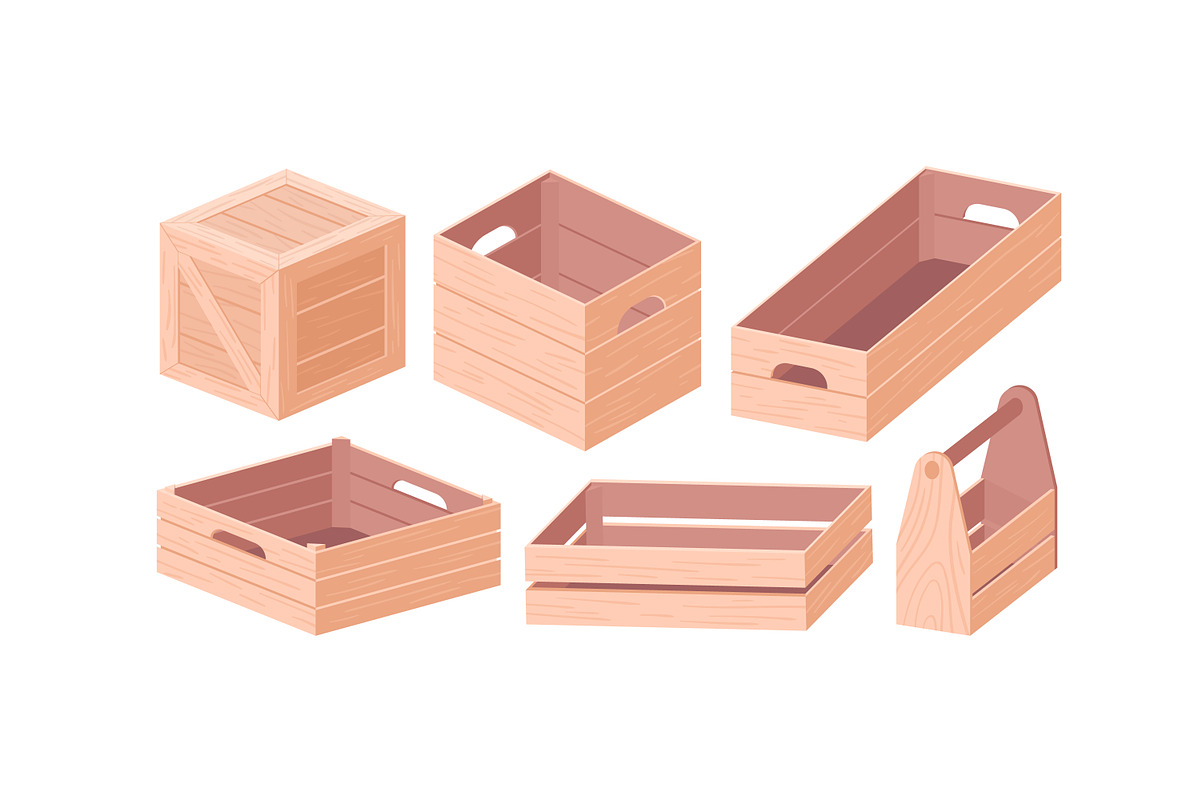 Wooden boxes and crates set, an Object Illustration by Good Studio (Photo 3 of 3)