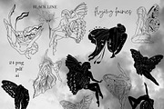 NIGHT MAGIC butterflies women flora, an Animal Illustration by ArtOLB (Thumbnail 8 of 14)