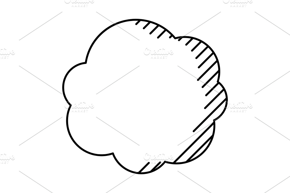 Speech bubble in line art style., an Object Illustration by incomible