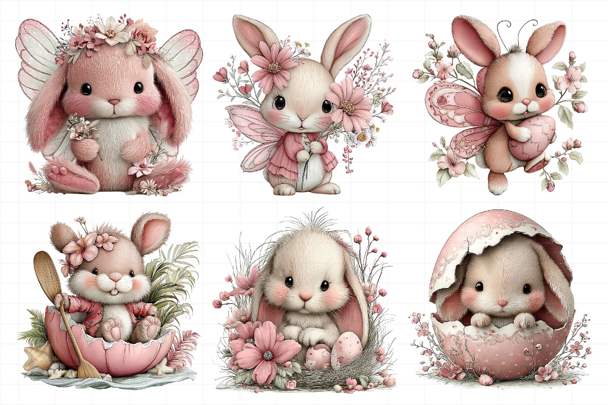 Whimsical Easter Bunny Clipart, an Illustration by Daily.Designs (Photo 7 of 8)