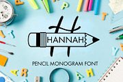 Pencil Monogram Font, a Handwritten Font by Freeling Design House (Thumbnail 1 of 4)
