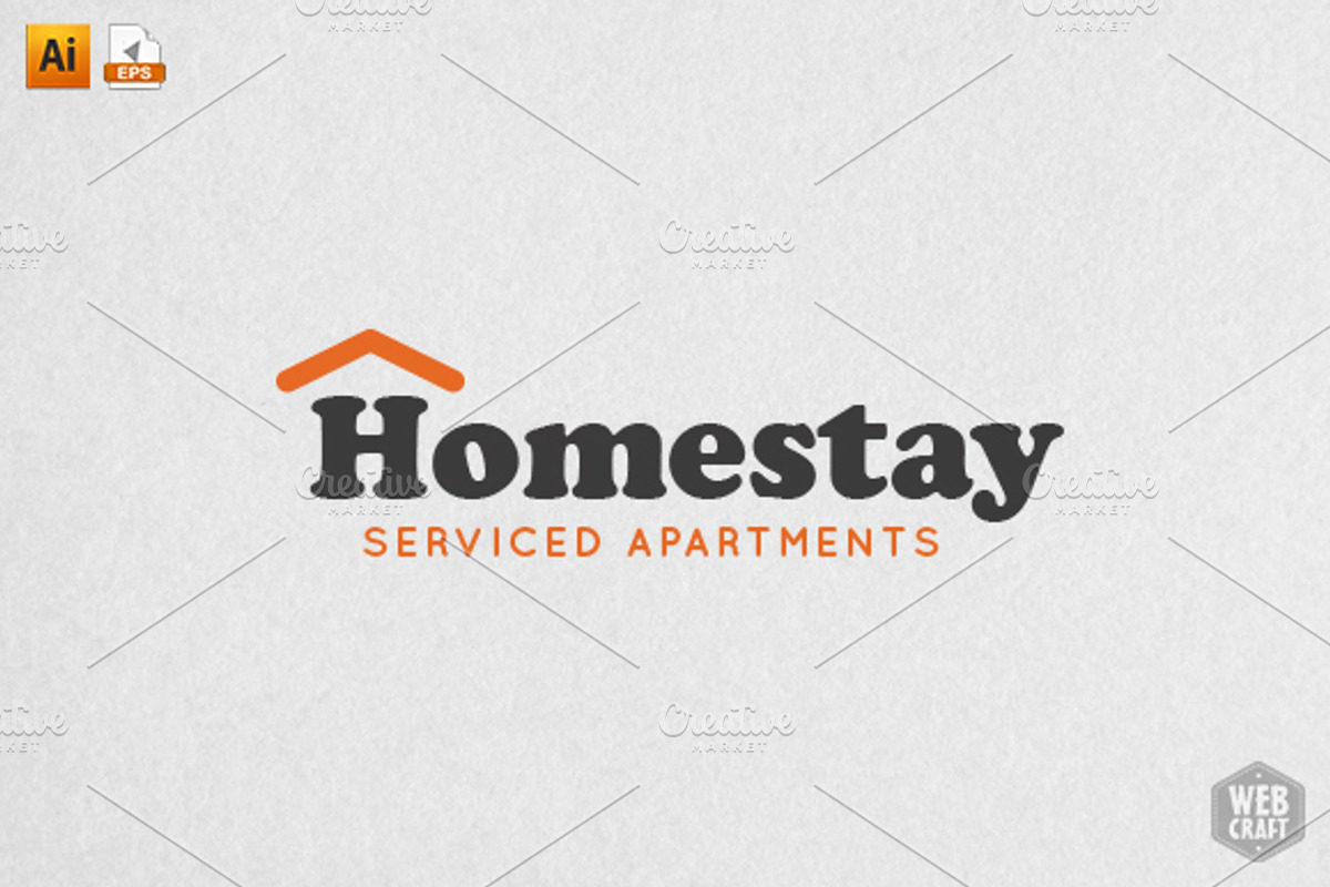 Homestay Real Estate Logo Template, a Branding & Logo Template by WebCraft (Photo 1 of 4)