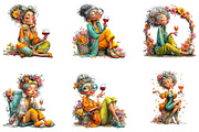 Funny Wine Lady Clipart Bundle PNG, a Seasonal Illustration by CreationArt (Thumbnail 5 of 5)