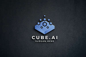 Geometric Cube AI Logo, a Branding & Logo Template by Design_Planet