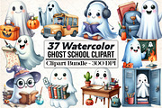 Ghost School Clipart PNG, an Illustration by DreamCafeArt (Thumbnail 1 of 5)