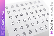 Cooking Line Icons Set, an Outline Icon by Voysla's Shop (Thumbnail 1 of 4)