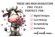 Quirky Valentine Cow Clipart, an Illustration by OK Design (Thumbnail 5 of 6)