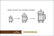 Minimal coffee icons, an Outline Icon by Picture Window (Thumbnail 2 of 5)