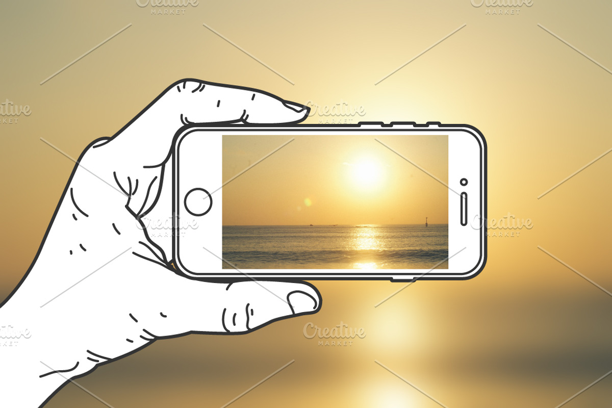 Hand Holding Mobile Phone, an Illustration by Rekanice (Photo 2 of 4)