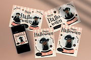 Flat Design Halloween Greeting Card, a Card Template by graphicook (Thumbnail 1 of 4)