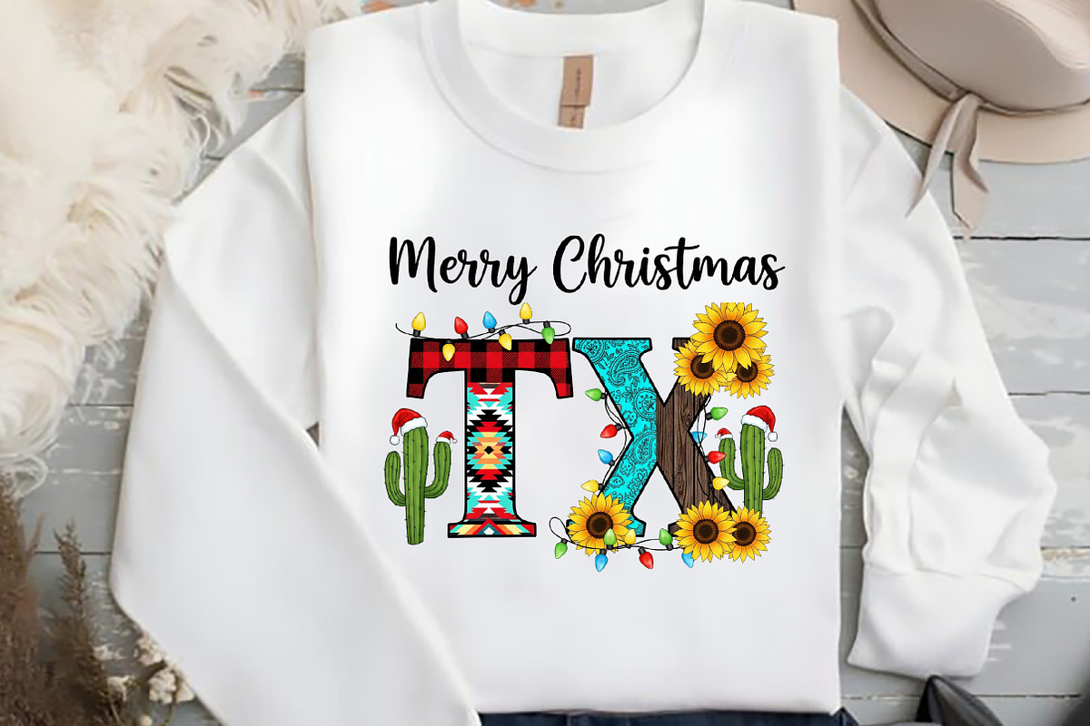 Merry Christmas Texas TX Sublimation, an Illustration by Black Bird Studio (Photo 2 of 4)