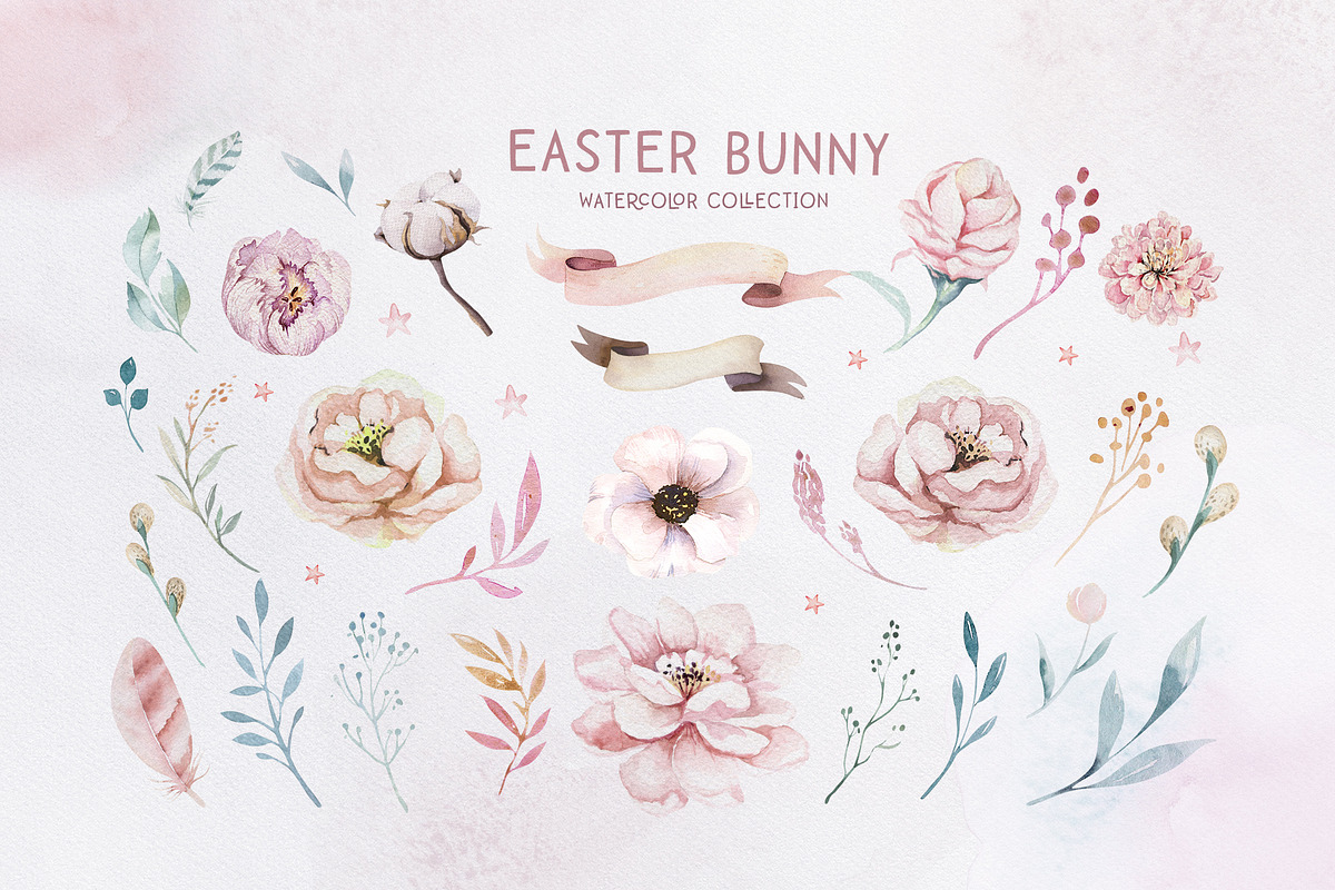 Easter bunny watercor collection, an Animal Illustration by Peace ART (Photo 3 of 13)