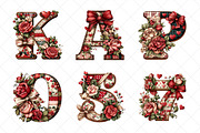Valentine Patchwork Alphabet, an Illustration by SinaCreation (Thumbnail 3 of 7)
