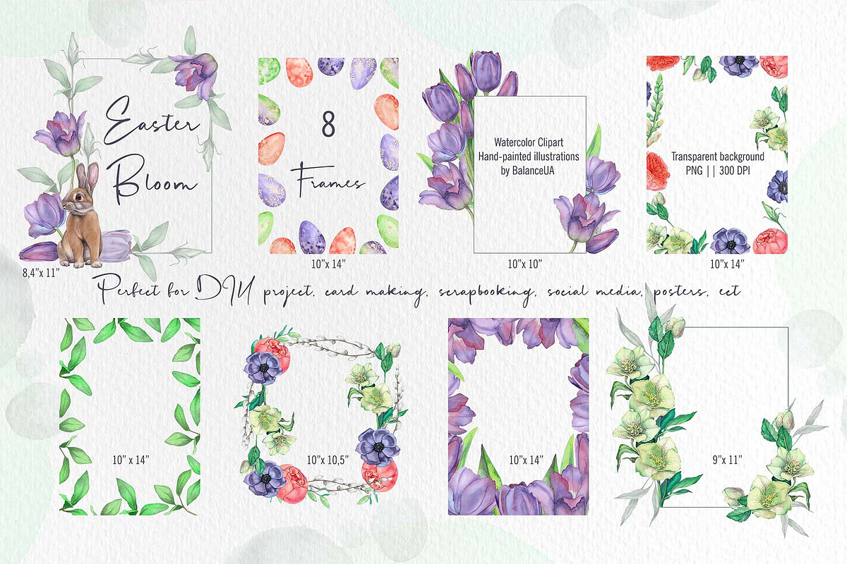 Easter & Spring watercolor clipart., an Illustration by BalanceUA (Photo 6 of 10)