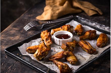 Baked roasted spicy chicken wings