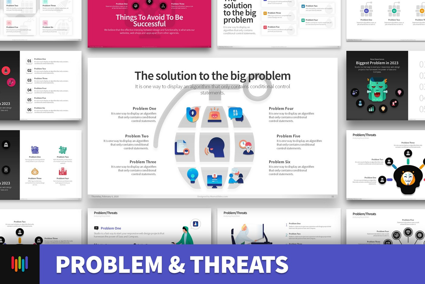 Problem Threats Powerpoint Templates
