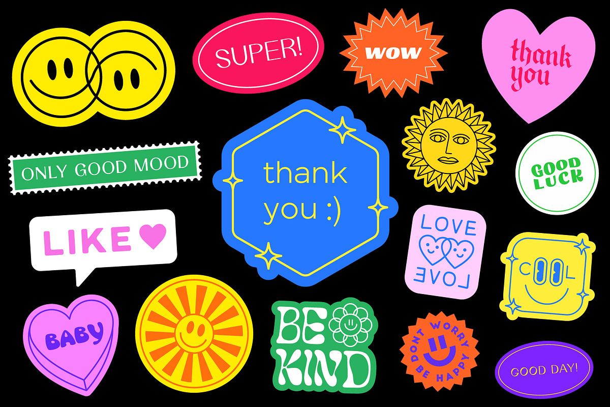 POSITIVE STICKERS PACK, an Object Graphic by craftlove (Photo 9 of 9)
