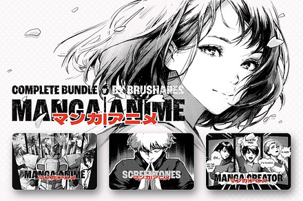 Manga Procreate Brushes Bundle, a Brush Add-On by brushapes.com