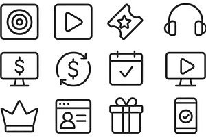 Vector illustration of line icons, a Technology Illustration by ZinetroN