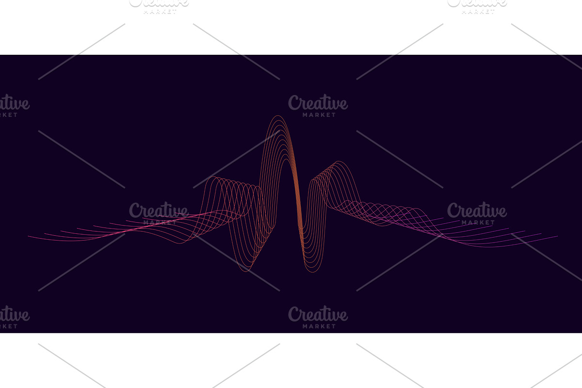 Vector music sound waves, an Illustration by Things for designers