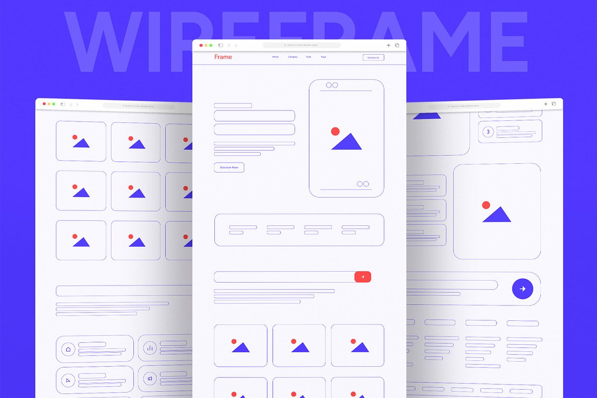 Line Wireframe Landing Page