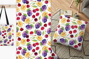 Watercolor fruits & 10 cool patterns, a Wallpaper Graphic by Natasha Koltsova (Thumbnail 6 of 8)