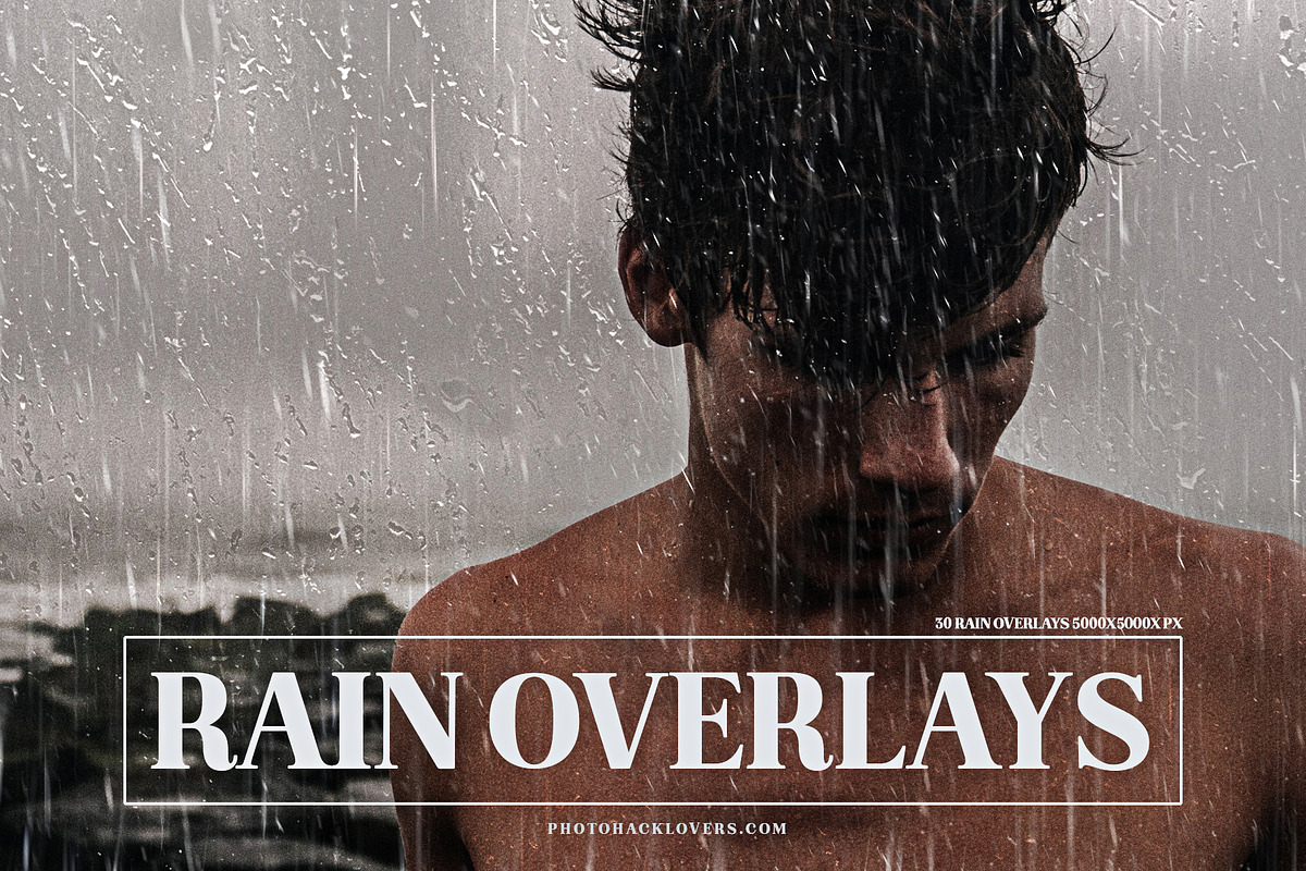 Pouring Rain Photo Overlays, a Texture Graphic by Photohacklovers (Photo 1 of 9)
