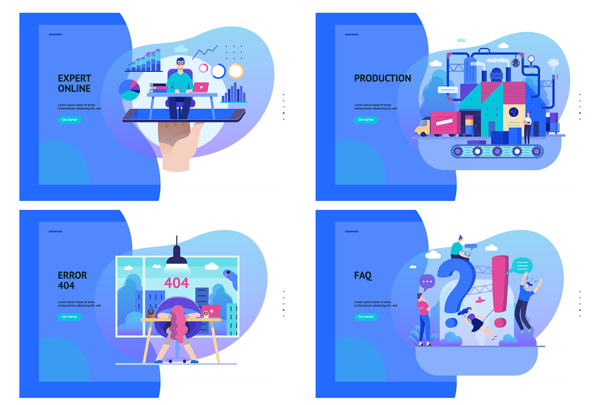 Company website vector Illustrations, a Work Illustration by Grivina's shop (Photo 17 of 25)