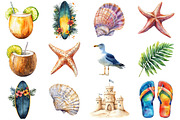 Summer Coastal Clipart, an Illustration by SinaCreation (Thumbnail 2 of 5)