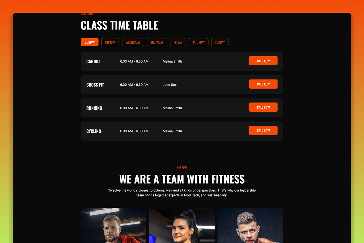 Coreo Fitness Gym Framer Template, a Landing Page Template by Flow Samurai Templates (Photo 3 of 5)