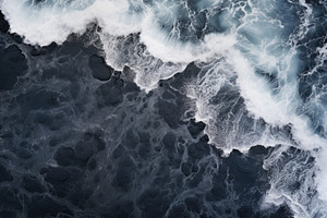 Foam on the surface of the sea. Abst, a Photo by Iftikhar Alam