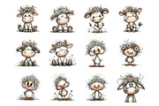 Whimsical spring farm animals clipar, an Illustration by SinaCreation (Thumbnail 2 of 11)